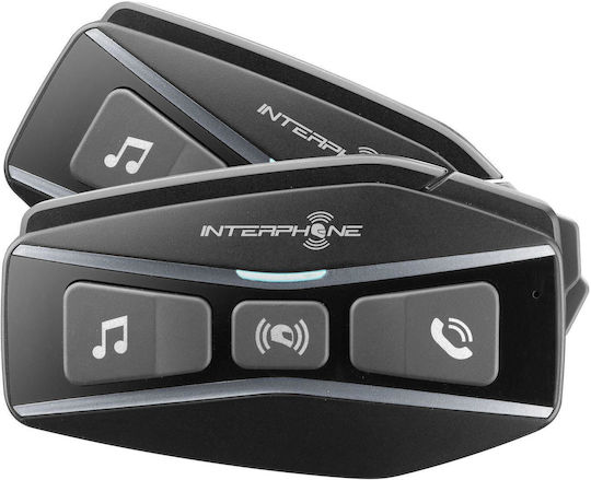 Interphone Ενδοεπικοινωνία Διπλή για Κράνος Μηχανής με Bluetooth