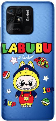 Xiaomi Poco C40 Labubu Mario Transparent Silicone TPU Mobile Phone Case