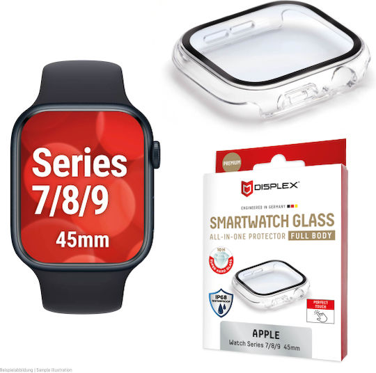 Displex Full Body Glass Protector Apple Watch Series 7 8 9 45mm Transparent