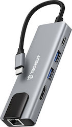 Techsuit H1 USB-C Docking Station με HDMI 4K PD Ethernet Techsuit H1 USB-C Docking Station με HDMI 4K PD Ethernet