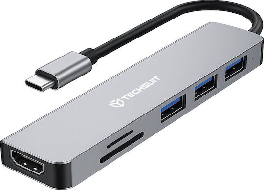 Techsuit H5 USB-C Docking Station mit HDMI 4K PD Gray