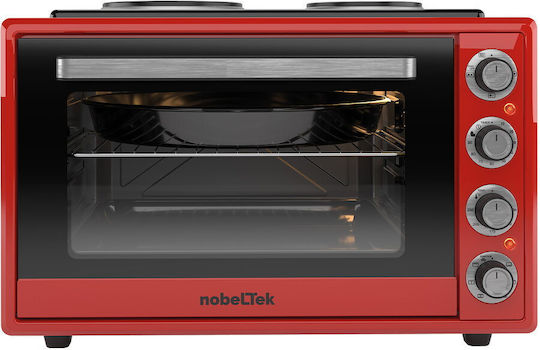 NobeLTek Cuptor electric 60lt cu 2 arzatoare si aer Roșu
