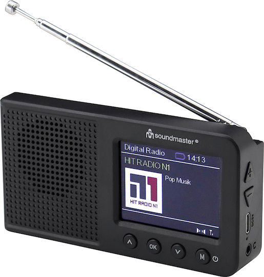 Soundmaster DAB175SW Φορητό Ραδιόφωνο Επαναφορτιζόμενο DAB+ με Bluetooth και USB Μαύρο
