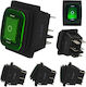 Led Switch 3-position 6-pin 12-24v Rocker Rocker Waterproof Green