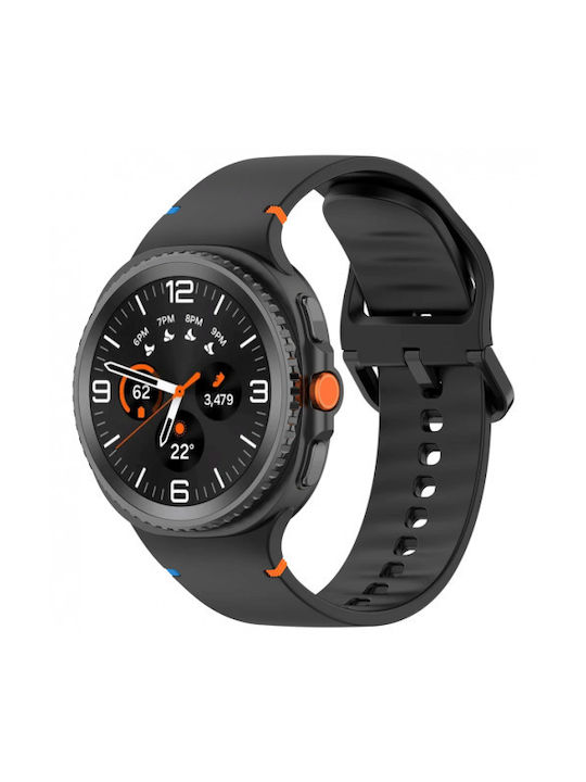 Curea Silicon 20 Mm Compatibilă Thd Samsung Galaxy Watch 8 Samsung Galaxy Watch 8 Classic Mărime M L Negru