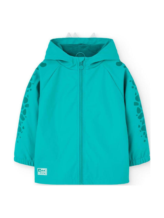 Waterproof Kids' Trench Coat with Lining & Hood Green