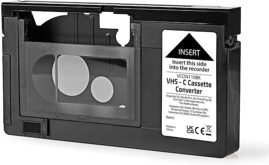 2CD＋VHS Can Box Convertor Casetă Video Vhs-c La Vhs Adaptor Plug & Play Negru