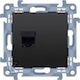 Simon 10 Computer Socket Single Rj45 Category 6 Shielded Module Matt Black C61e.01/49