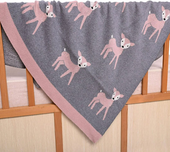Liolios Home Decke Wickeltücher für Kinderzimmer Gray 80x100cm