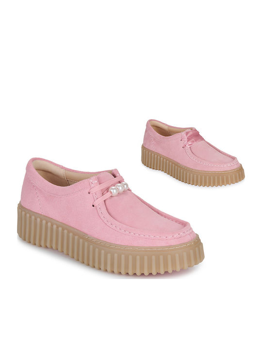Clarks Torhill Γυναικεία Μοκασίνια σε Ροζ Χρώμα