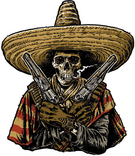 Αυτοκόλλητο Down-n-out Bandido Skull Sticker