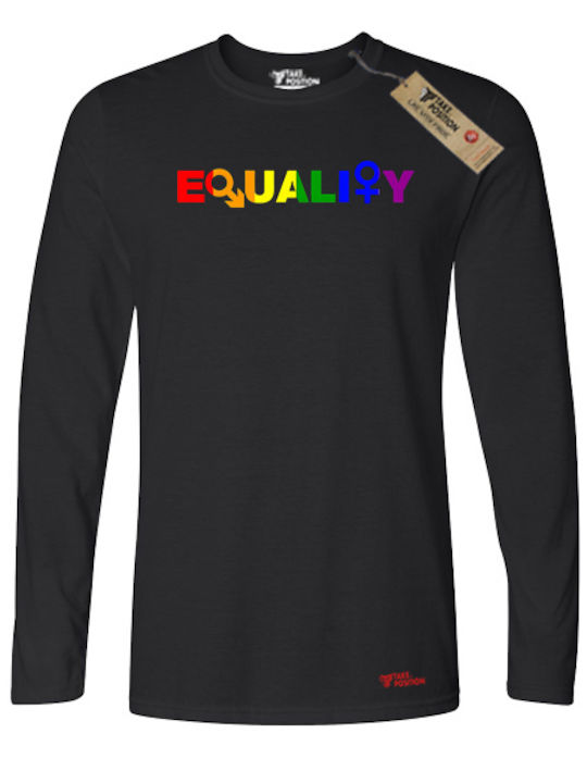 Мъжка Дълъг Ръкав Тениска Equality Черна – Takeposition Pride Edition