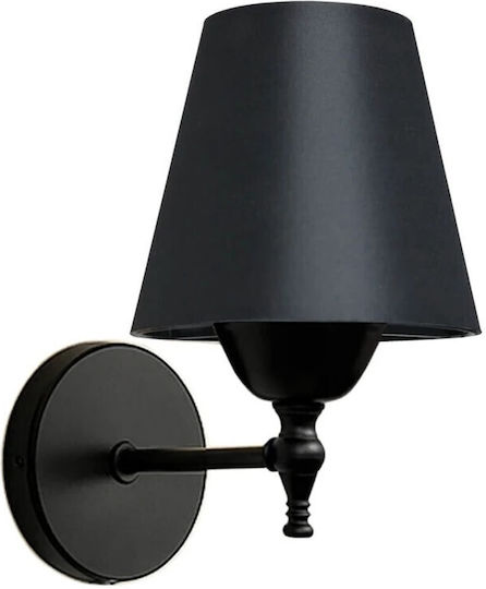 GloboStar Modern Lamp Wall with Socket E27 Black 14x26cm