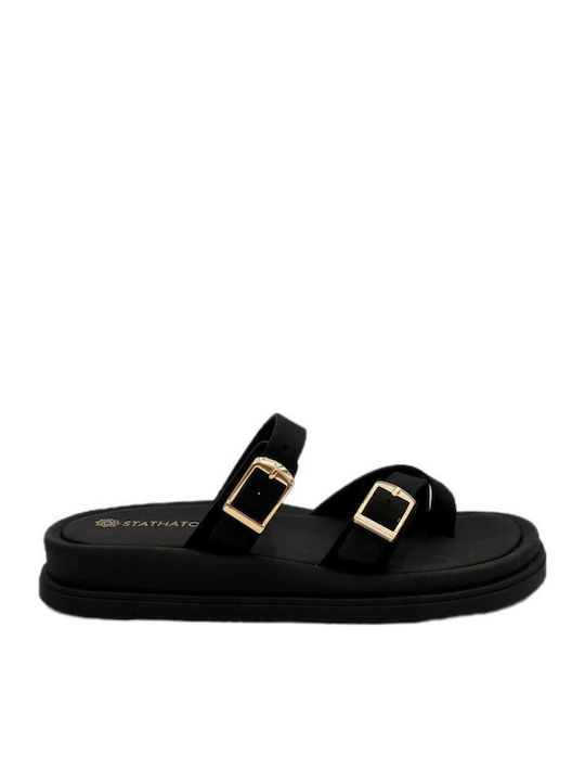 Women's Flat Sandals in Black Color