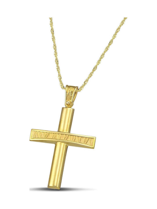 Themelidis Jewels Femeiesc Aur Cruce 14K cu Lanț