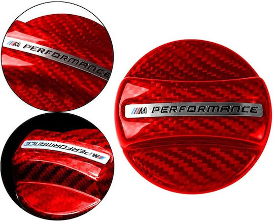 Carbon Fiber Fuel Reservoir Cap Cover 6.8cm Mperformance W17900-1 Red