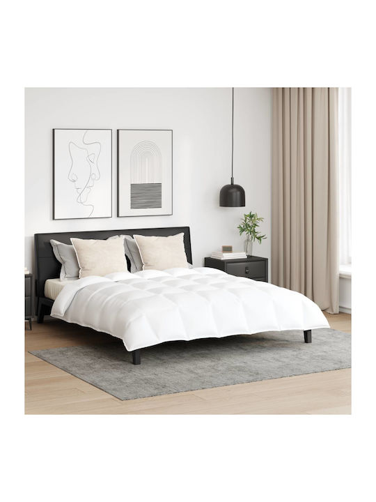 vidaXL Duvet Set Queen Down 220x260cm White 3pcs