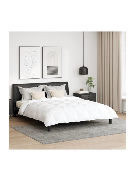 vidaXL Set Pilotă Dublu De Puf 200x220cm Alb 3buc