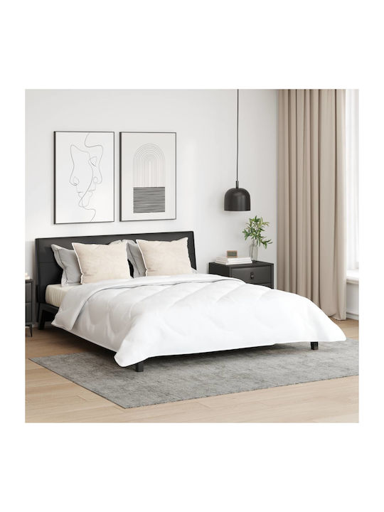 vidaXL Комплект Пухено Куинсайз с Пълнеж Microfiber 240x220бр Бял 3бр