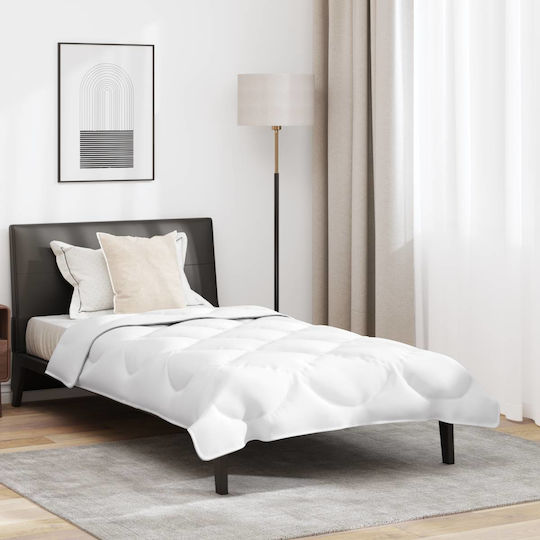 vidaXL Duvet Set Single with Microfiber Filling 135x220cm White 2pcs