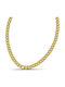 Themelidis Jewels Chain Neck made of Steel Gold-plated Wide Thickness 6.8mm and Length 45cm