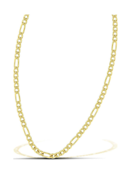Themelidis Jewels Silver Chain Neck Gold-plated Thin Thickness 4mm and Length 45cm