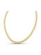 Themelidis Jewels Chain Neck made of Stainless Steel Gold-plated Wide Thickness 6mm and Length 75cm