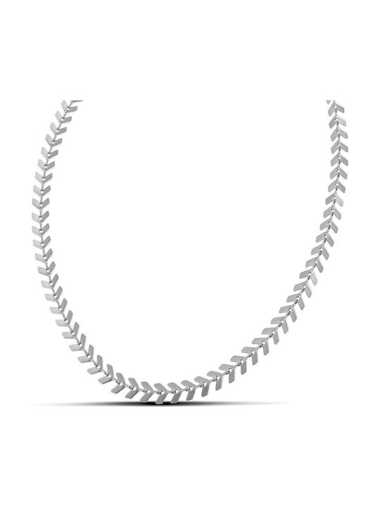 Themelidis Jewels Chain Neck made of Stainless Steel Wide Thickness 6mm and Length 55cm