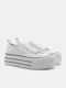 Damen Flatforms Sneakers Weiß
