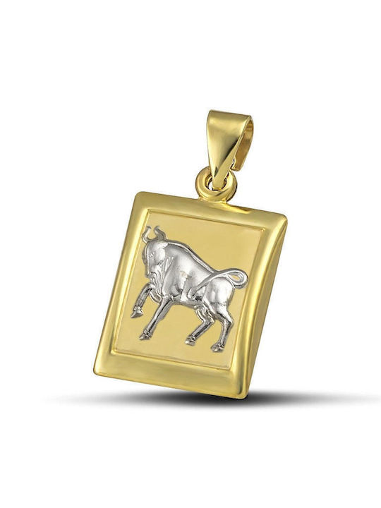 Themelidis Jewels Charm Talisman Constantine Zodiac Sign Taurus Made of 9K Gold