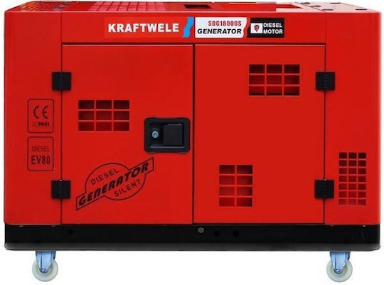 Kraftwele Τριφασική Αθόρυβη Γεννήτρια Πετρελαίου με Χειροκίνητη Μίζα και Μέγιστη Ισχύ 18kVA