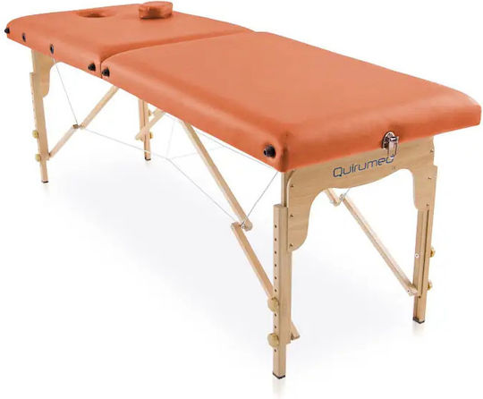 Quirumed Basic Physiotherapy Bed Portable Foldable Orange from Wooden 182x60cm