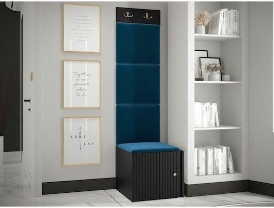 Hartford 386 Eingangsmöbel mit Spiegel & Garderobe Black, Blue 42x46x186cm