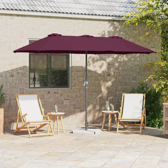Aluminium Burgundische Garten- und Terrassen-Sonnenschirm 3,8x1,96xHöhe 2,35 m