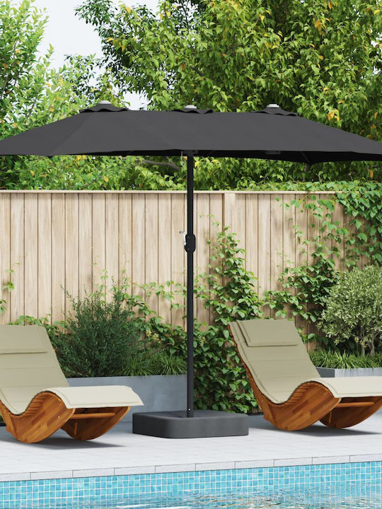 Umbrelă Din Aluminiu Neagră 3.85x2.09xÎnălțime 2.44m