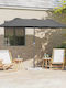 Aluminium-Garten- und Terrassen-Sonnenschirm Grau 3,8x1,96xH2,35m