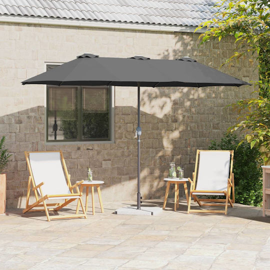Aluminium-Garten- und Terrassen-Sonnenschirm Grau 3,8x1,96xH2,35m