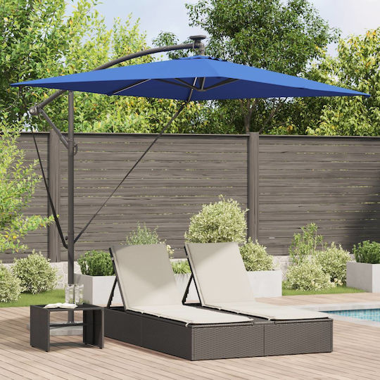 Hanging Garden Parasol Metal Blue 2.94x2xHeight 2.54m