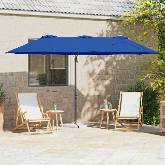Garten- und Terrassen-Sonnenschirm Metall Blau 3.72x1.98xHöhe 2.53m