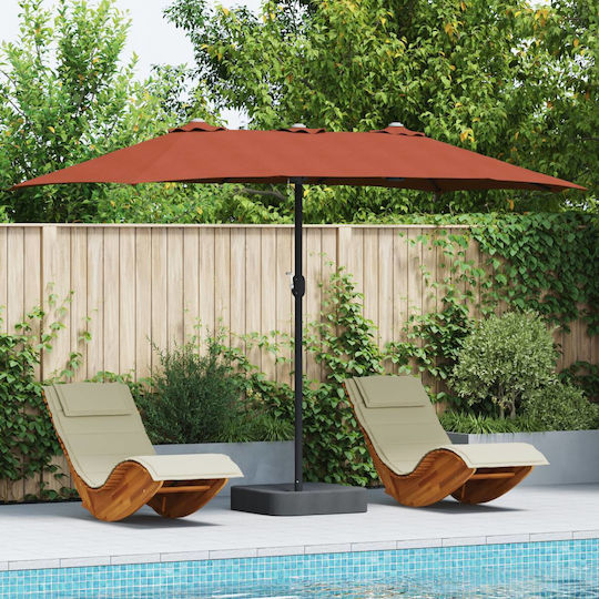 Aluminum Garden & Terrace Parasol Orange 3.85x2.09xHeight 2.44m