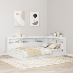 vidaXL Кафлария за легло Дървена Бяла 120x76.5см