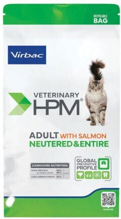 Virbac Veterinary HPM Neutered & Entire Dry Food Diet for Adult Sterilized Cats with Salmon 7kg
