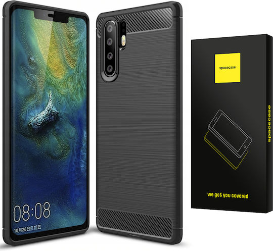 Spacecase Carbon Back Cover Σιλικόνης Μαύρο (Huawei P30)