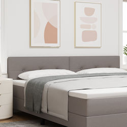 vidaXL LED Bed Headboard Fabric Taupe 100x88cm