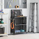 vidaXL Metallic Tool Carrier W65xD35xH111cm