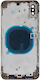 Apple iPhone XS Max Middle Frame Battery Door Back Bezel + Small Parts White Logo OEM