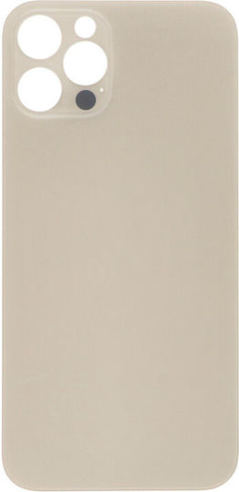 Apple iPhone 12 Pro Battery Door Adhesive Large Hole Gold Logo OEM