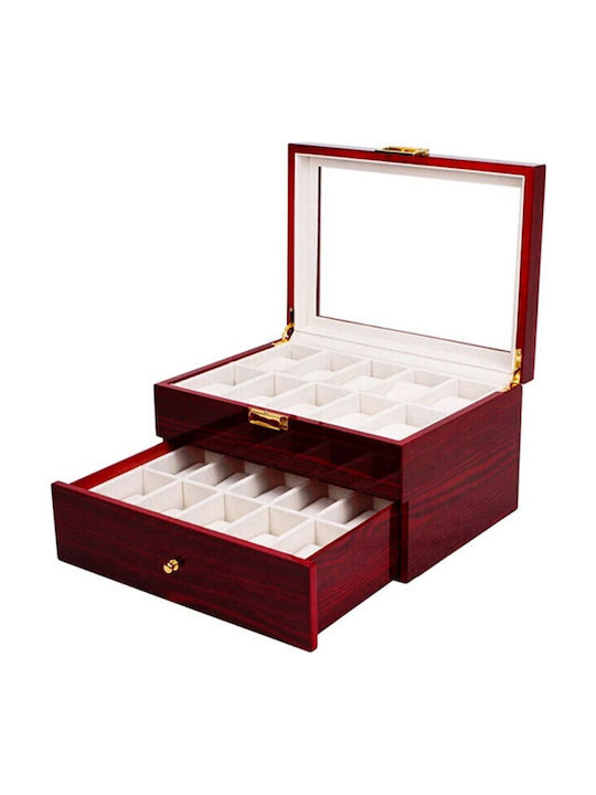 Cute Wooden Box Storing Organizing 20 Watches Pufo Premium Tiered Model Drawer