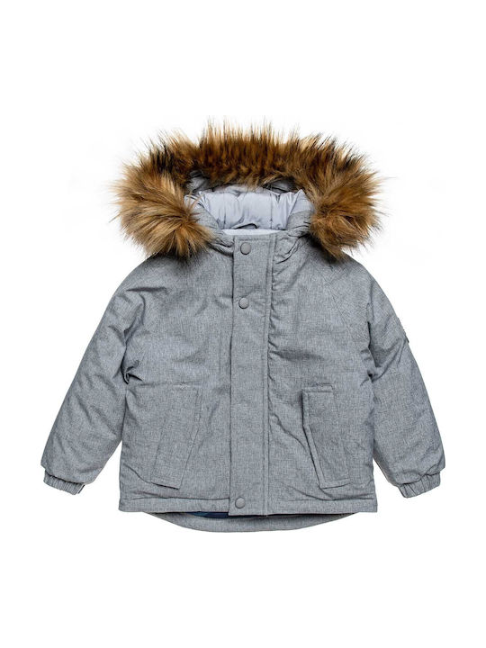 Kids' Casual Jacket Long with Lining & Hood Gray