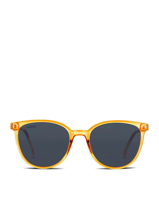 Smooder Damen Sonnenbrille mit Gelb Kunststoff Gestell und Schwarz Linse YAS06